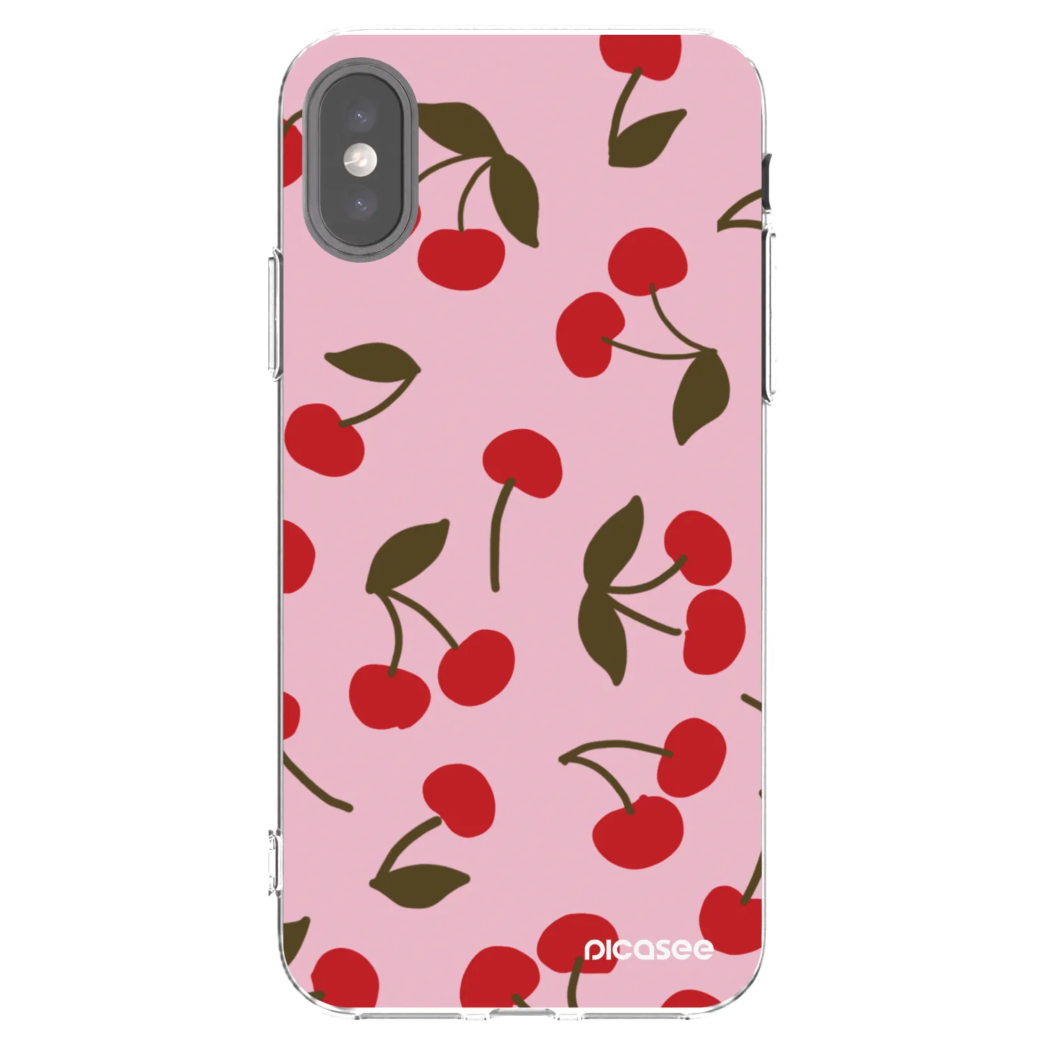 Picasee Apple iPhone X/XS Hülle - Transparentes Silikon - Cherry