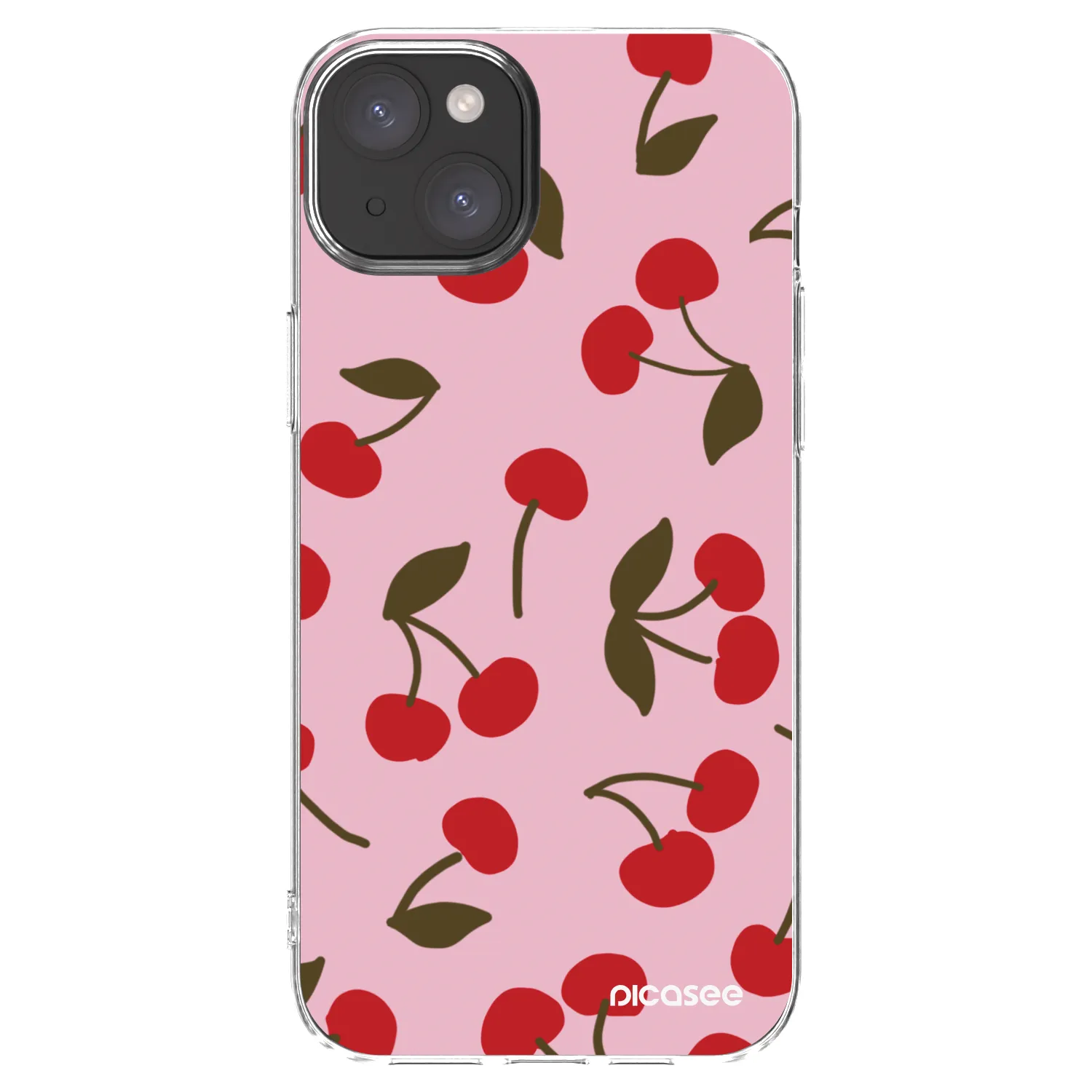 Picasee Apple iPhone 15 Plus Hülle - Transparentes Silikon - Cherry