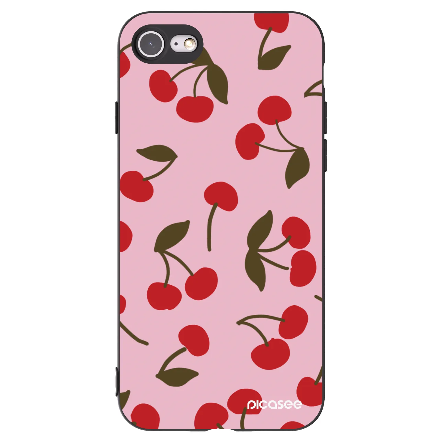 Picasee Apple iPhone 7 Hülle - Schwarzes Silikon - Cherry