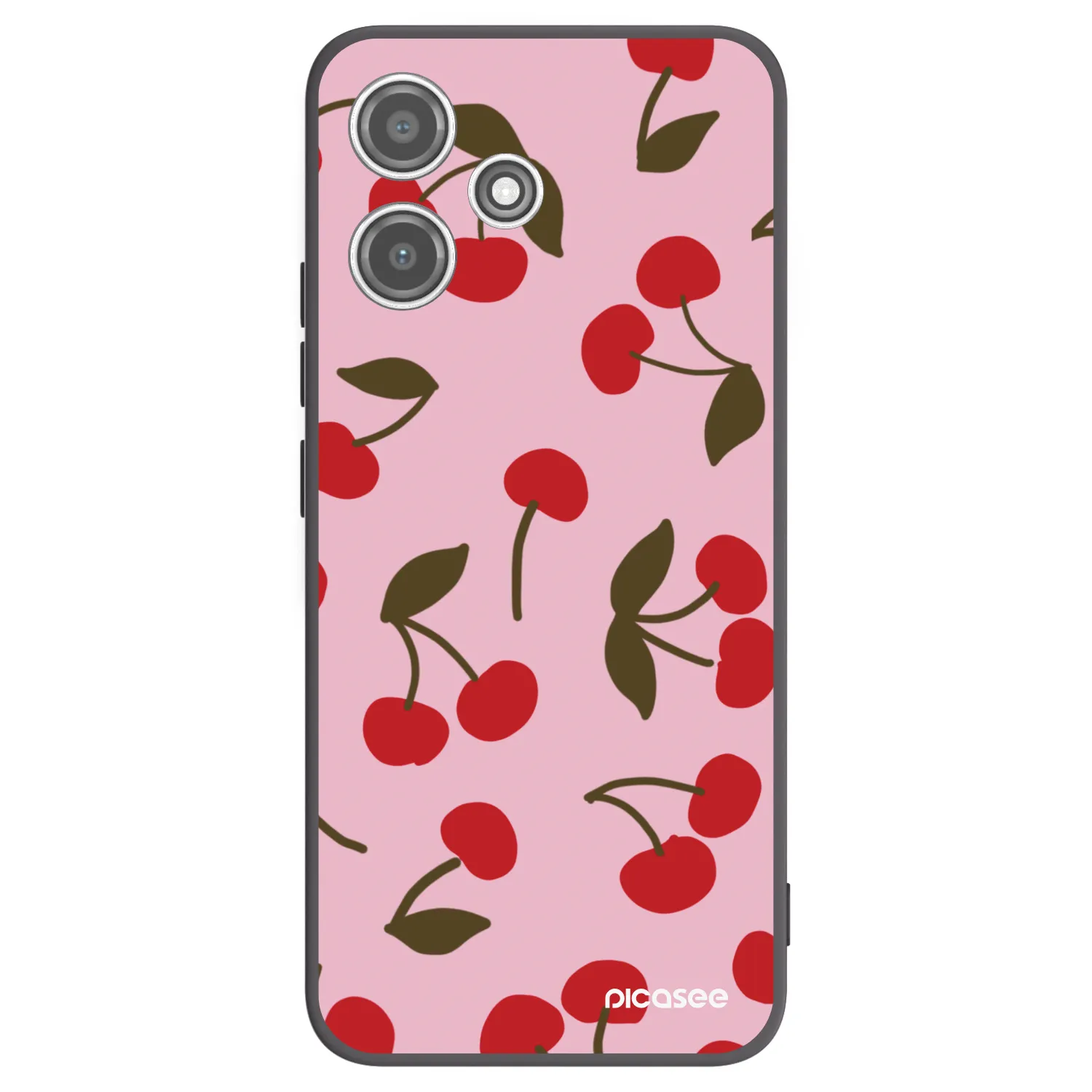 Picasee Xiaomi Redmi 12 5G Hülle - Schwarzes Silikon - Cherry
