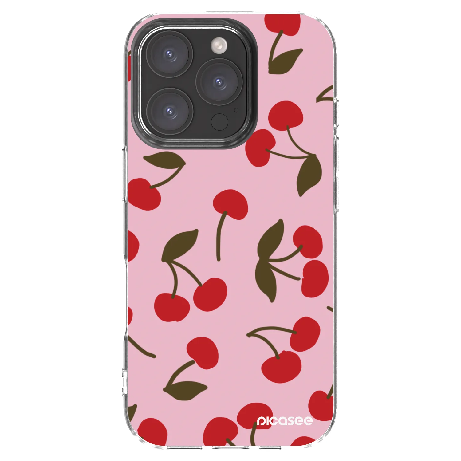 Picasee Apple iPhone 16 Pro Hülle - Transparentes Silikon - Cherry