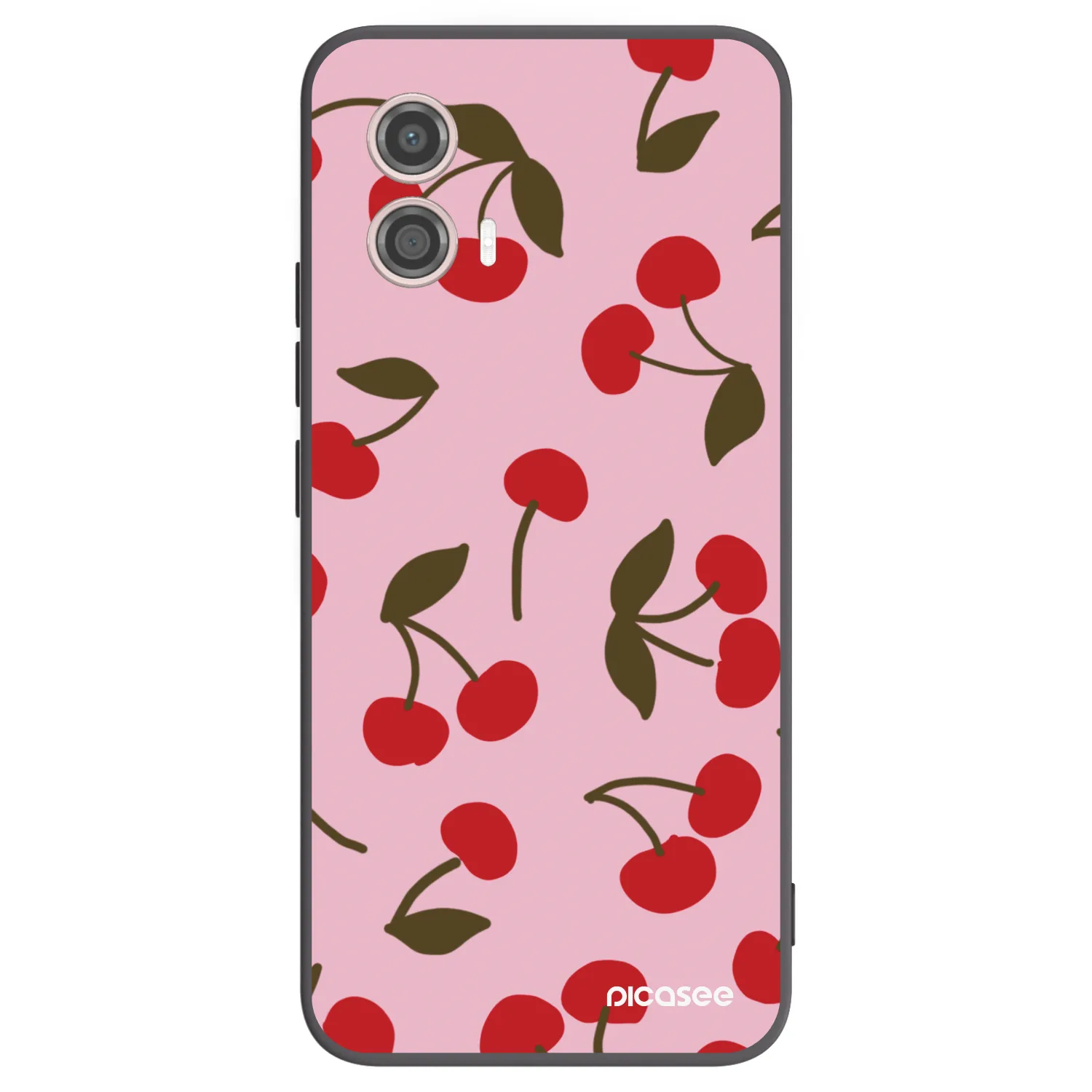 Picasee Motorola Moto G53 5G Hülle - Schwarzes Silikon - Cherry