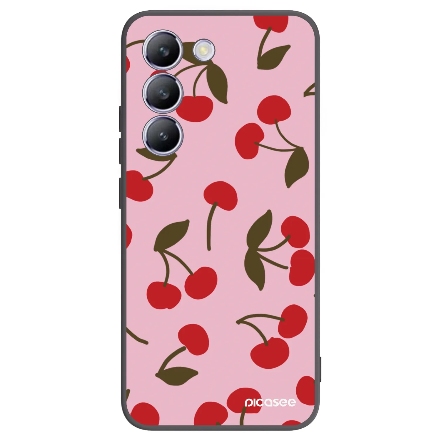 Picasee Vivo V40 SE 5G Hülle - Schwarzes Silikon - Cherry