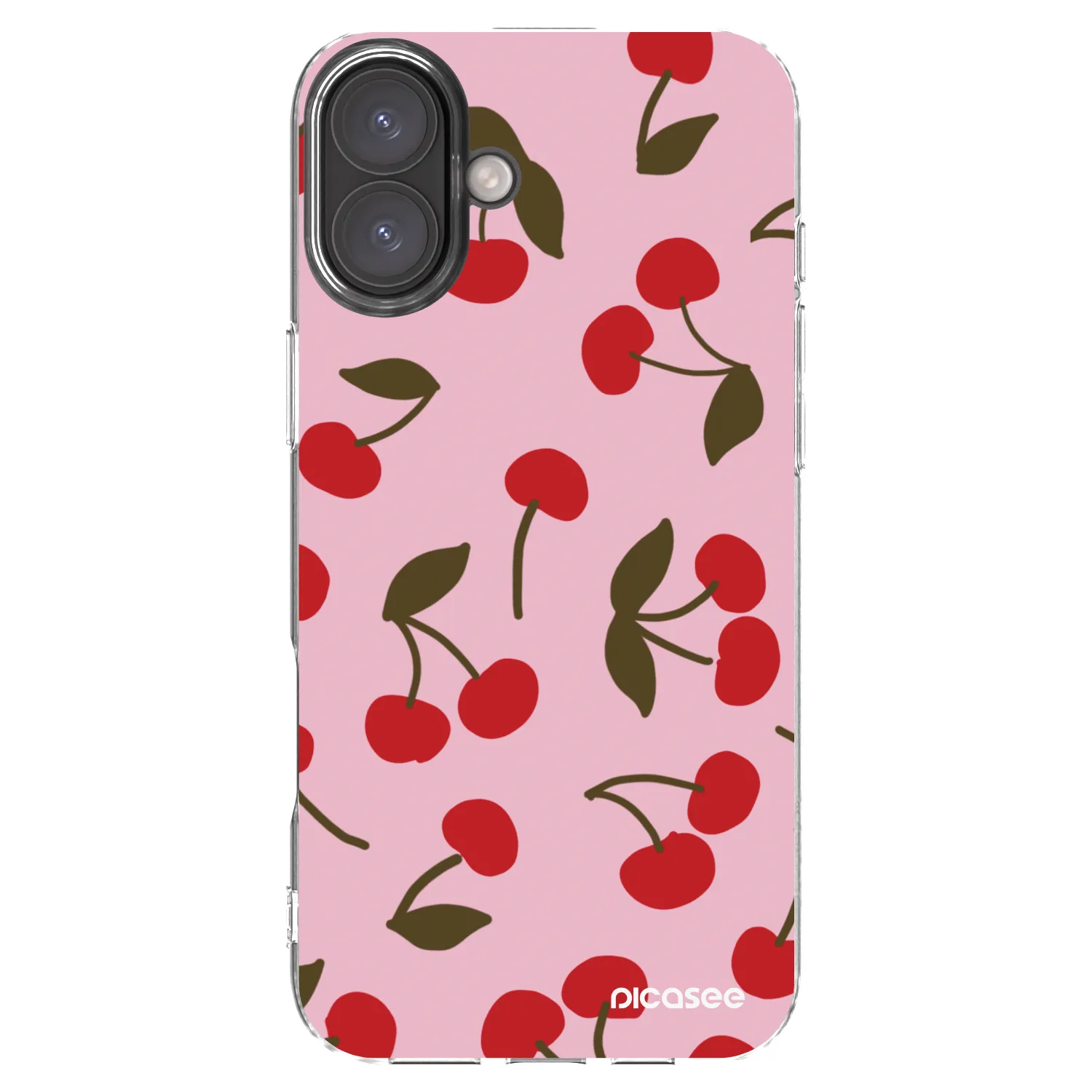 Picasee Apple iPhone 16 Plus Hülle - Transparentes Silikon - Cherry