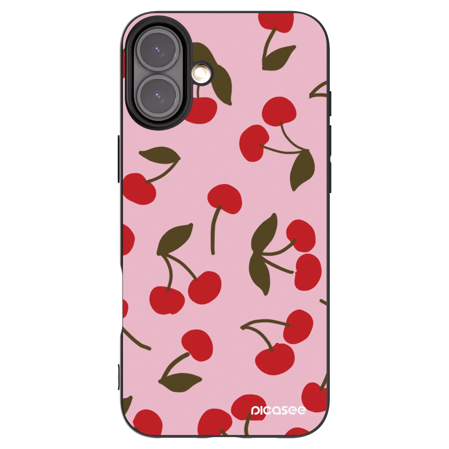 Picasee Apple iPhone 16 Plus Hülle - Schwarzes Silikon - Cherry