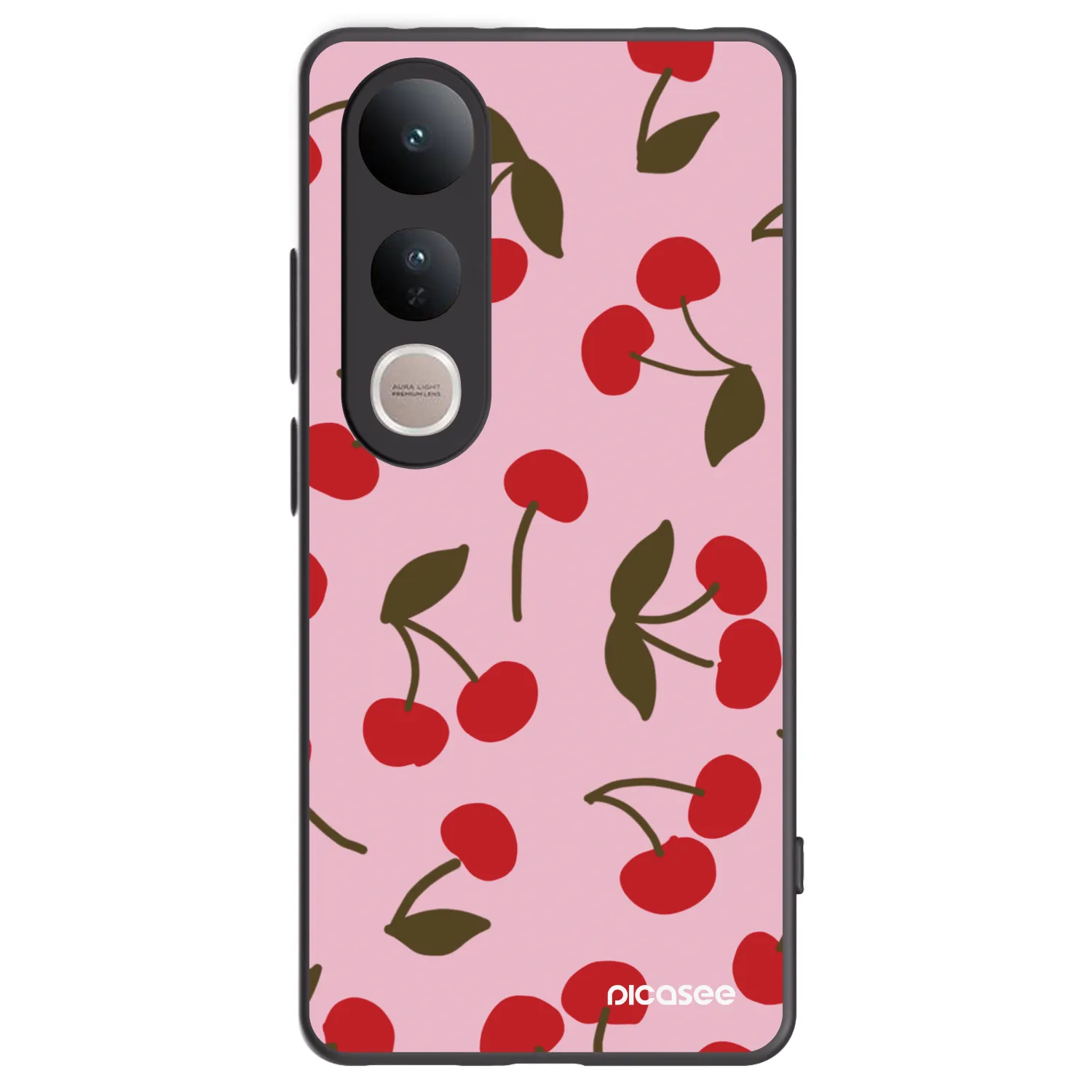 Picasee Vivo V50 Lite 5G Hülle - Schwarzes Silikon - Cherry