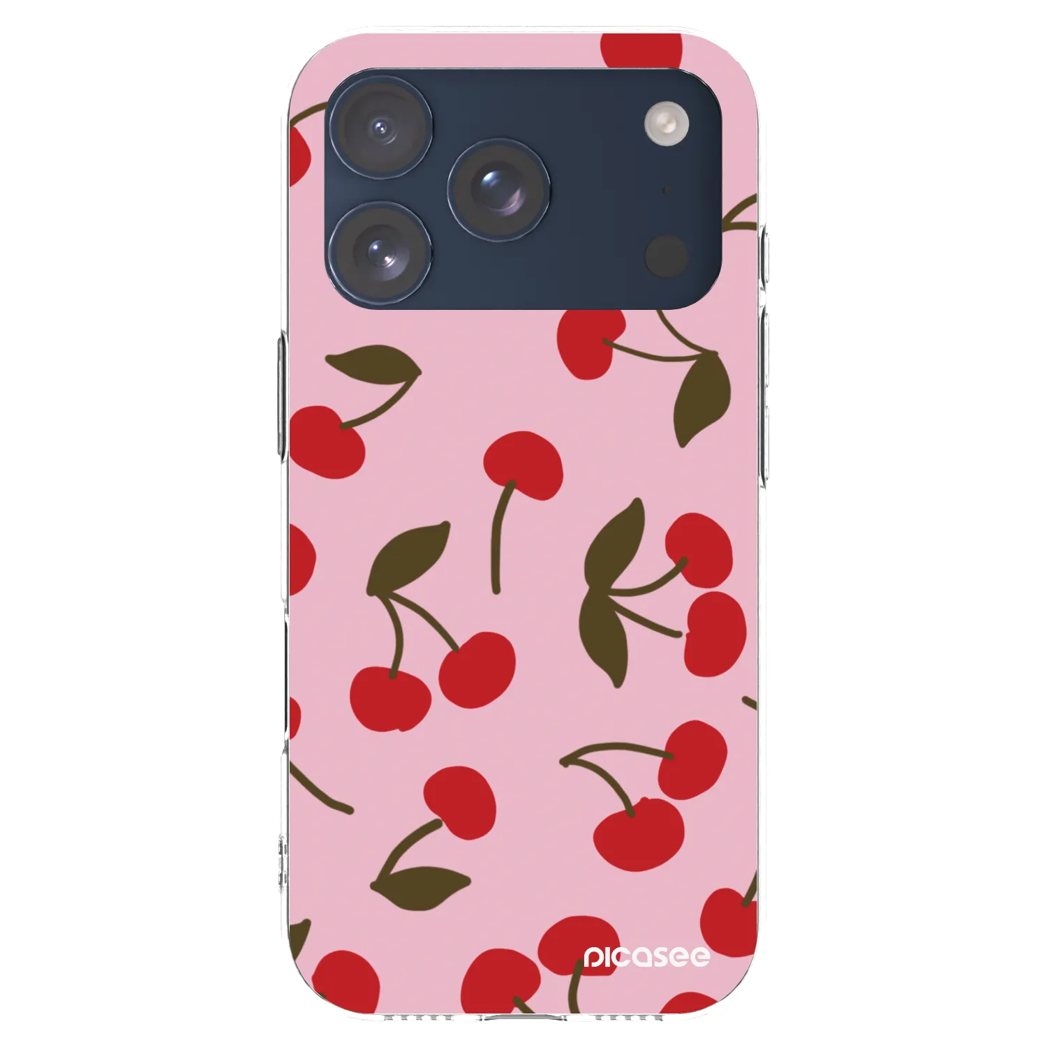 Picasee Apple iPhone 17 Pro Hülle - Transparentes Silikon - Cherry