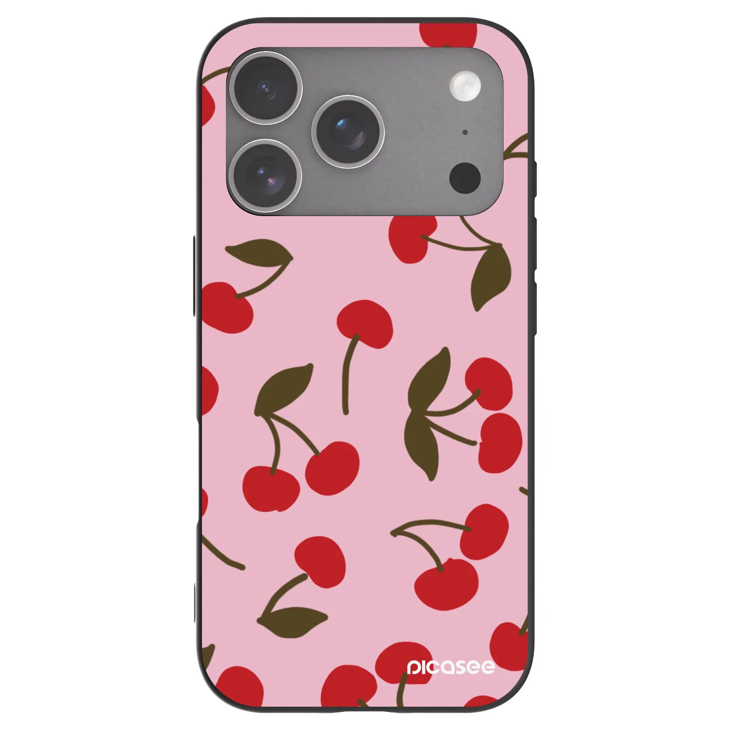 Picasee Apple iPhone 18 Pro Hülle - Schwarzes Silikon - Cherry