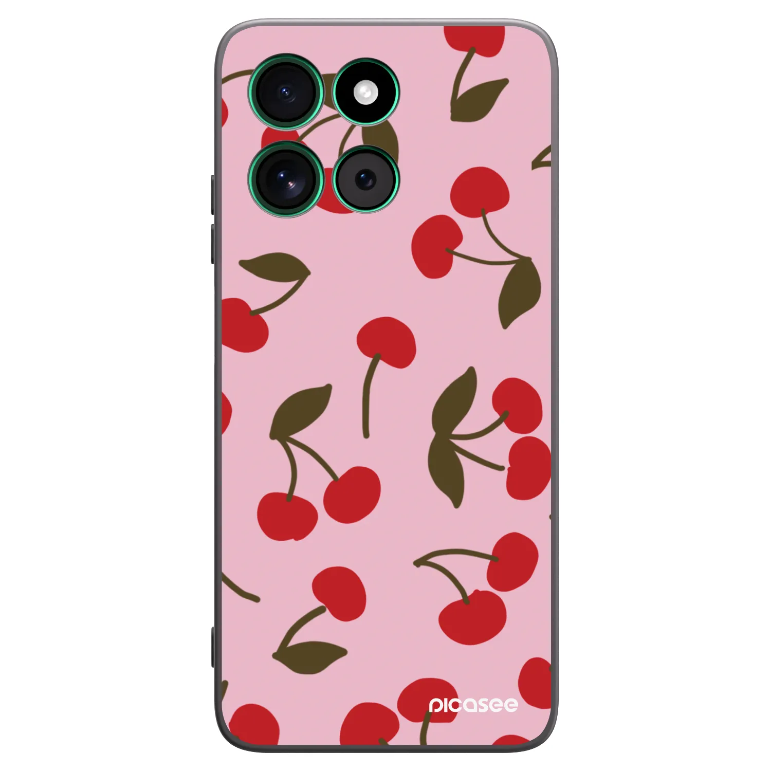 Picasee Motorola Moto G57 Power Hülle - Schwarzes Silikon - Cherry