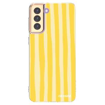 Picasee Samsung Galaxy S21+ 5G G996F Hülle - Transparentes Silikon - Lines lemon