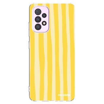Picasee Samsung Galaxy A32 5G A326B Hülle - Transparentes Silikon - Lines lemon