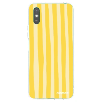 Picasee Xiaomi Redmi 9AT Hülle - Transparentes Silikon - Lines lemon