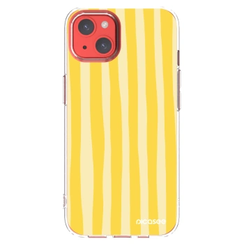Picasee Apple iPhone 13 Hülle - Transparentes Silikon - Lines lemon