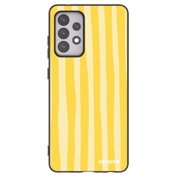 Picasee Samsung Galaxy A52s 5G A528B Hülle - Schwarzes Silikon - Lines lemon