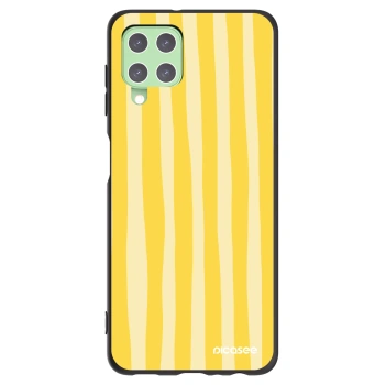 Picasee Samsung Galaxy A22 A225F 4G Hülle - Schwarzes Silikon - Lines lemon