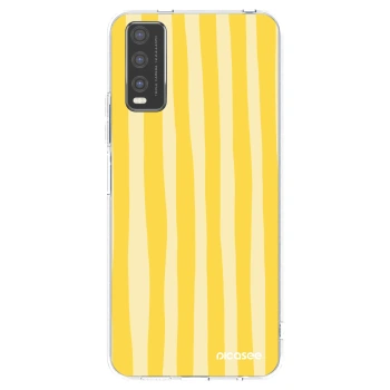 Picasee Vivo Y20s Hülle - Transparentes Silikon - Lines lemon