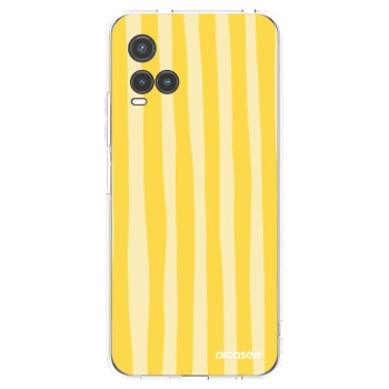 Picasee Vivo Y33s Hülle - Transparentes Silikon - Lines lemon