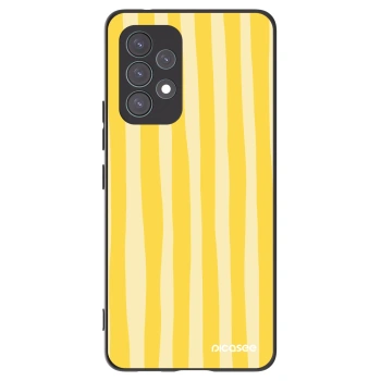 Picasee Samsung Galaxy A53 5G A536 Hülle - Schwarzes Silikon - Lines lemon