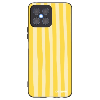 Picasee Honor X8 4G Hülle - Schwarzes Silikon - Lines lemon