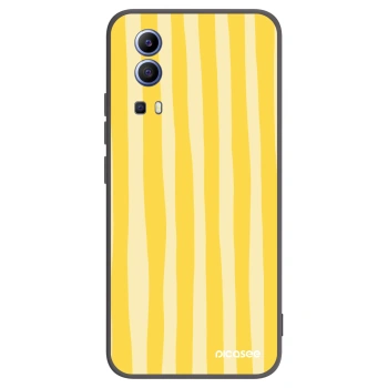 Picasee Vivo Y52 5G Hülle - Schwarzes Silikon - Lines lemon