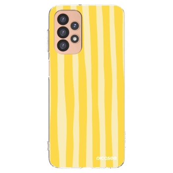 Picasee Samsung Galaxy A23 A236B 5G Hülle - Transparentes Silikon - Lines lemon