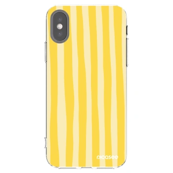 Picasee Apple iPhone X/XS Hülle - Transparentes Silikon - Lines lemon