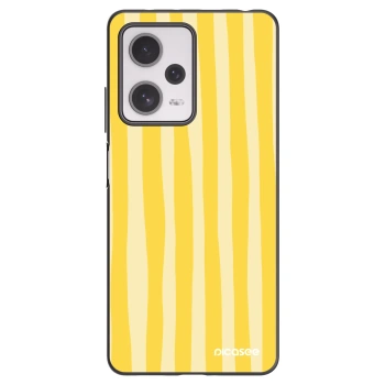 Picasee Xiaomi Redmi Note 12 Pro+ 5G Hülle - Schwarzes Silikon - Lines lemon