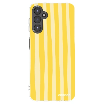 Picasee Samsung Galaxy A14 4G A145R Hülle - Transparentes Silikon - Lines lemon