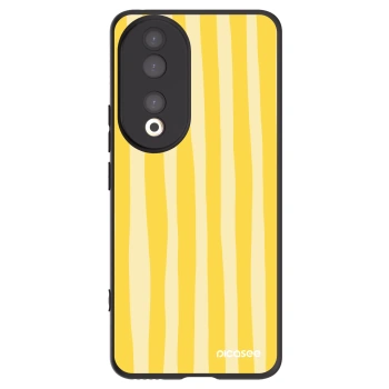 Picasee Honor 90 5G Hülle - Schwarzes Silikon - Lines lemon