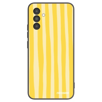 Picasee Samsung Galaxy A04s A047F Hülle - Schwarzes Silikon - Lines lemon