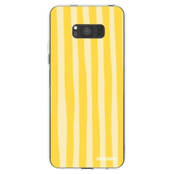 Picasee Samsung Galaxy S8 G950F Hülle - Transparentes Silikon - Lines lemon
