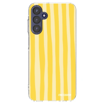 Picasee Samsung Galaxy A15 A155F 4G Hülle - Transparentes Silikon - Lines lemon