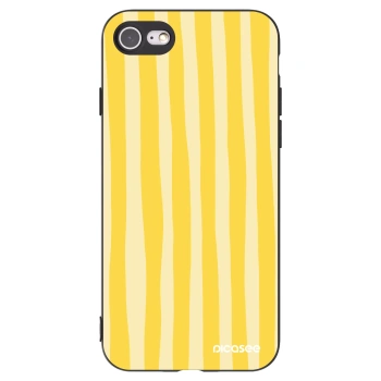 Picasee Apple iPhone 8 Hülle - Schwarzes Silikon - Lines lemon