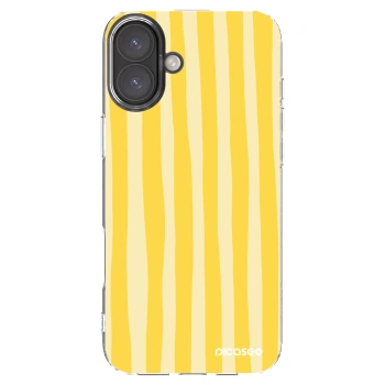 Picasee Apple iPhone 16 Plus Hülle - Transparentes Silikon - Lines lemon
