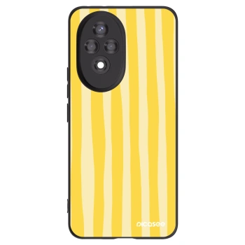Picasee Honor 200 Pro 5G Hülle - Schwarzes Silikon - Lines lemon