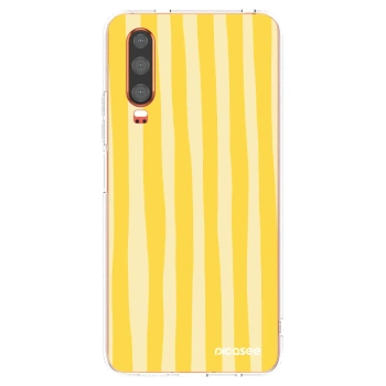 Picasee Huawei P30 Hülle - Transparentes Silikon - Lines lemon