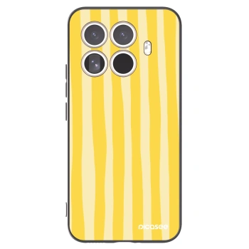 Picasee Xiaomi 15T Pro Hülle - Schwarzes Silikon - Lines lemon