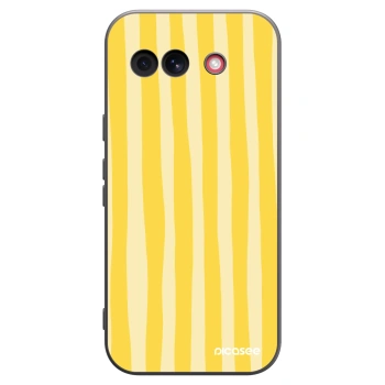 Picasee Google Pixel 10a Hülle - Schwarzes Silikon - Lines lemon