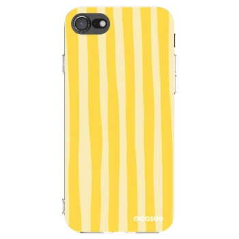 Picasee Apple iPhone 8 Hülle - Transparentes Silikon - Lines lemon