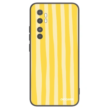 Picasee Xiaomi Mi Note 10 Lite Hülle - Schwarzes Silikon - Lines lemon