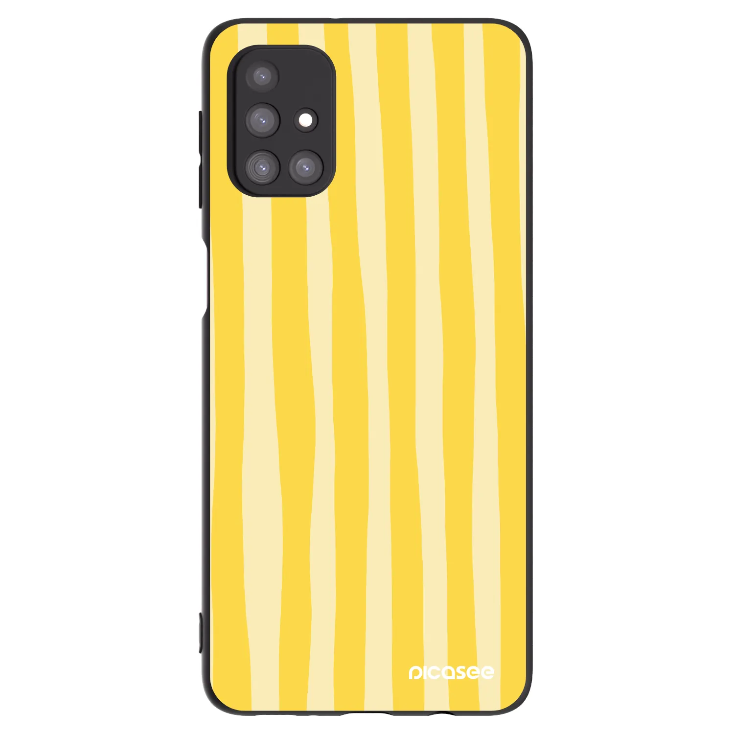 Picasee Samsung Galaxy M31s Hülle - Schwarzes Silikon - Lines lemon