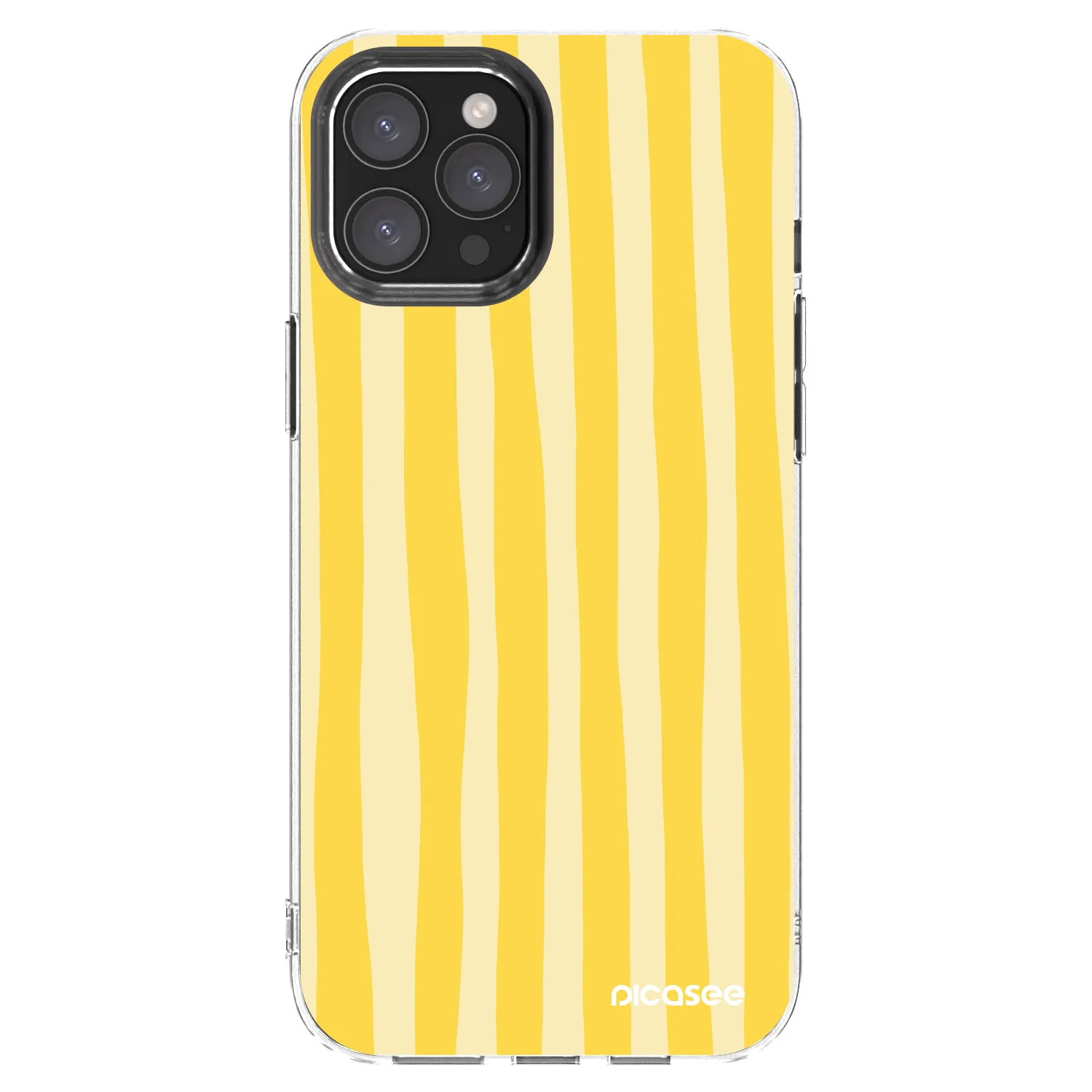 Picasee Apple iPhone 12 Pro Max Hülle - Transparentes Silikon - Lines lemon