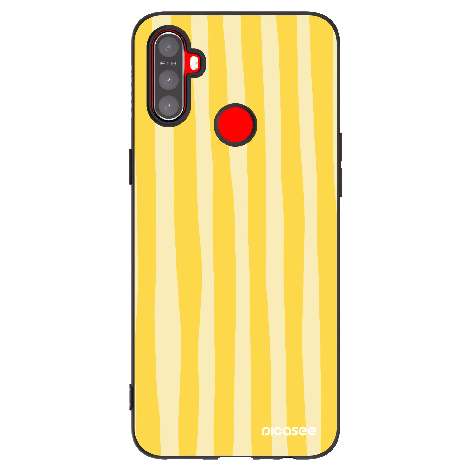 Picasee Realme C3 Hülle - Schwarzes Silikon - Lines lemon