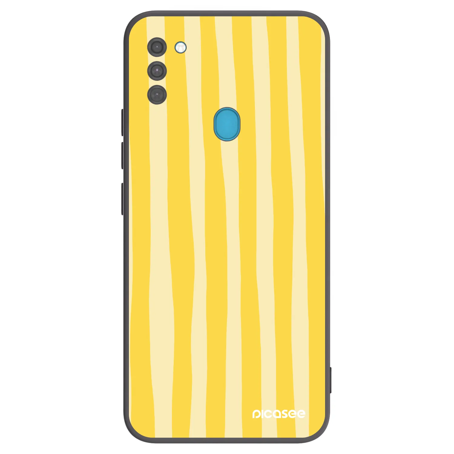 Picasee Samsung Galaxy M11 Hülle - Schwarzes Silikon - Lines lemon