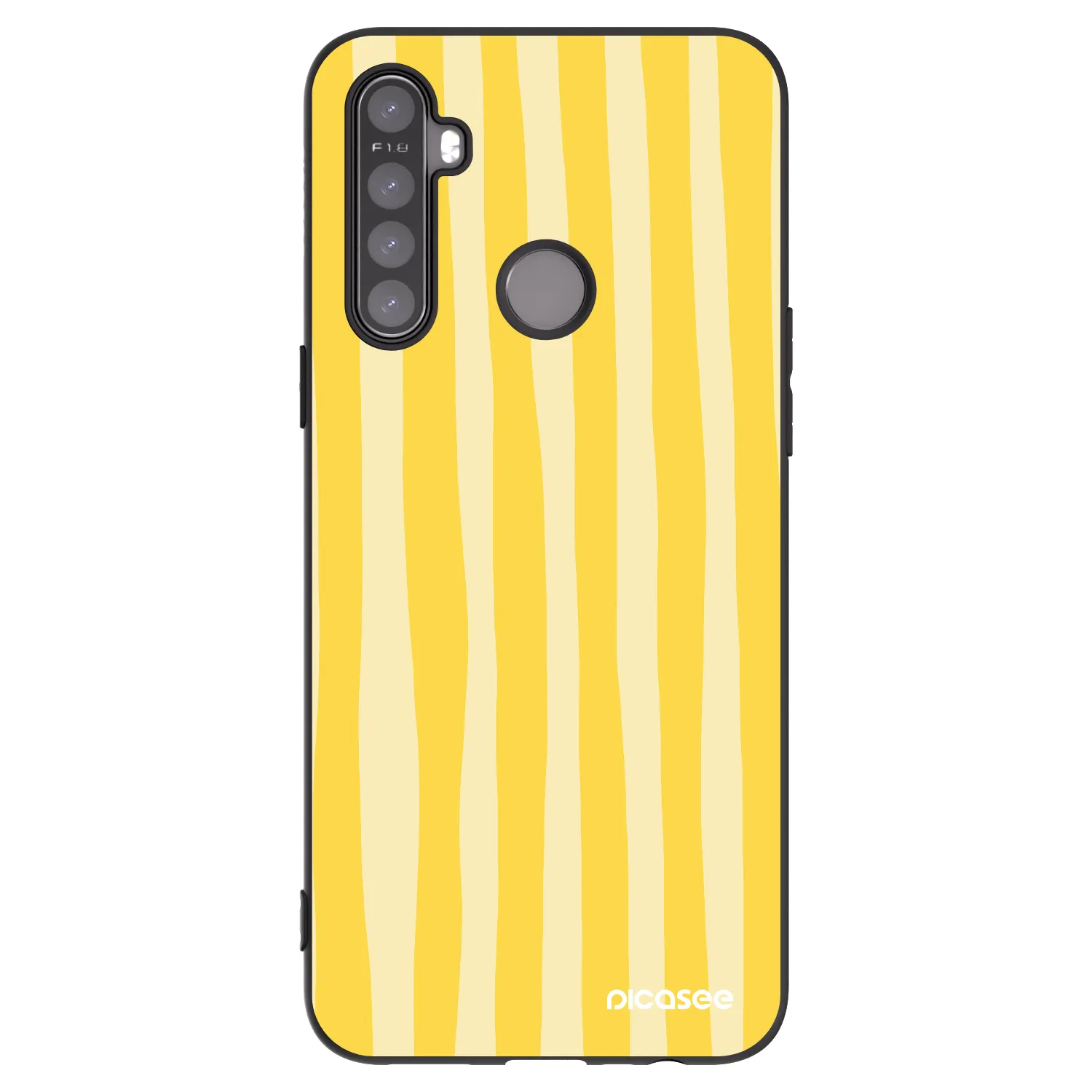 Picasee Realme 6i Hülle - Schwarzes Silikon - Lines lemon