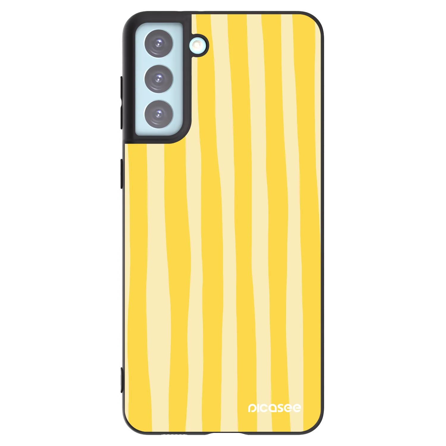 Picasee Samsung Galaxy S21+ 5G G996F Hülle - Schwarzes Silikon - Lines lemon