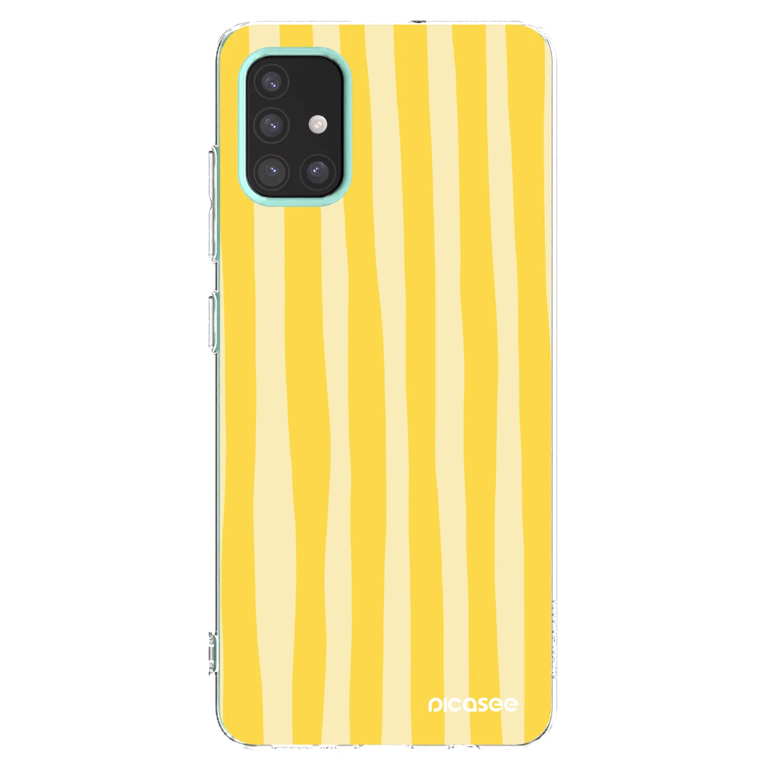 Picasee Samsung Galaxy M31s Hülle - Transparentes Silikon - Lines lemon