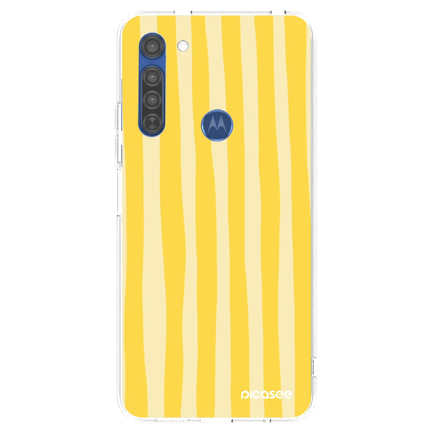 Picasee Motorola Moto G8 Hülle - Transparentes Silikon - Lines lemon
