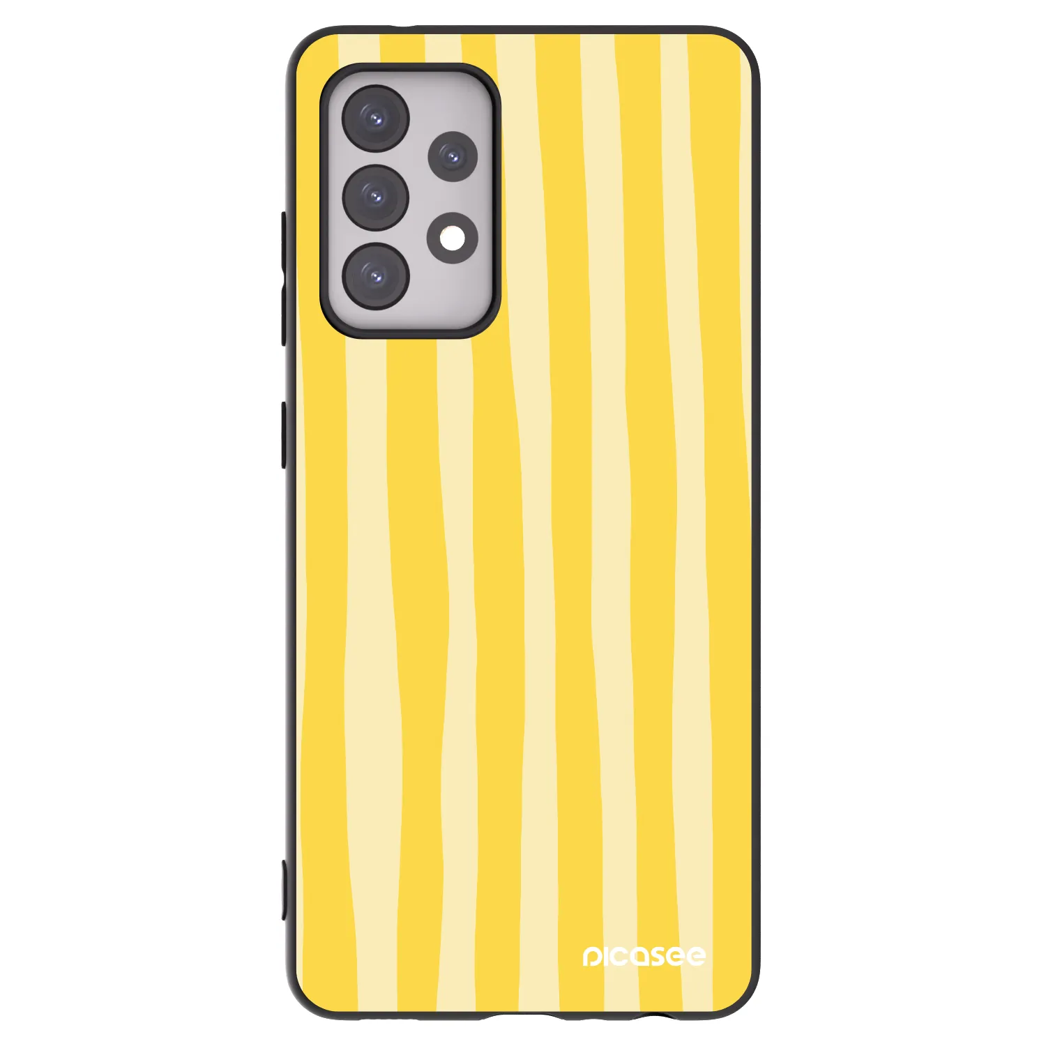 Picasee Samsung Galaxy A52 5G A525F Hülle - Schwarzes Silikon - Lines lemon