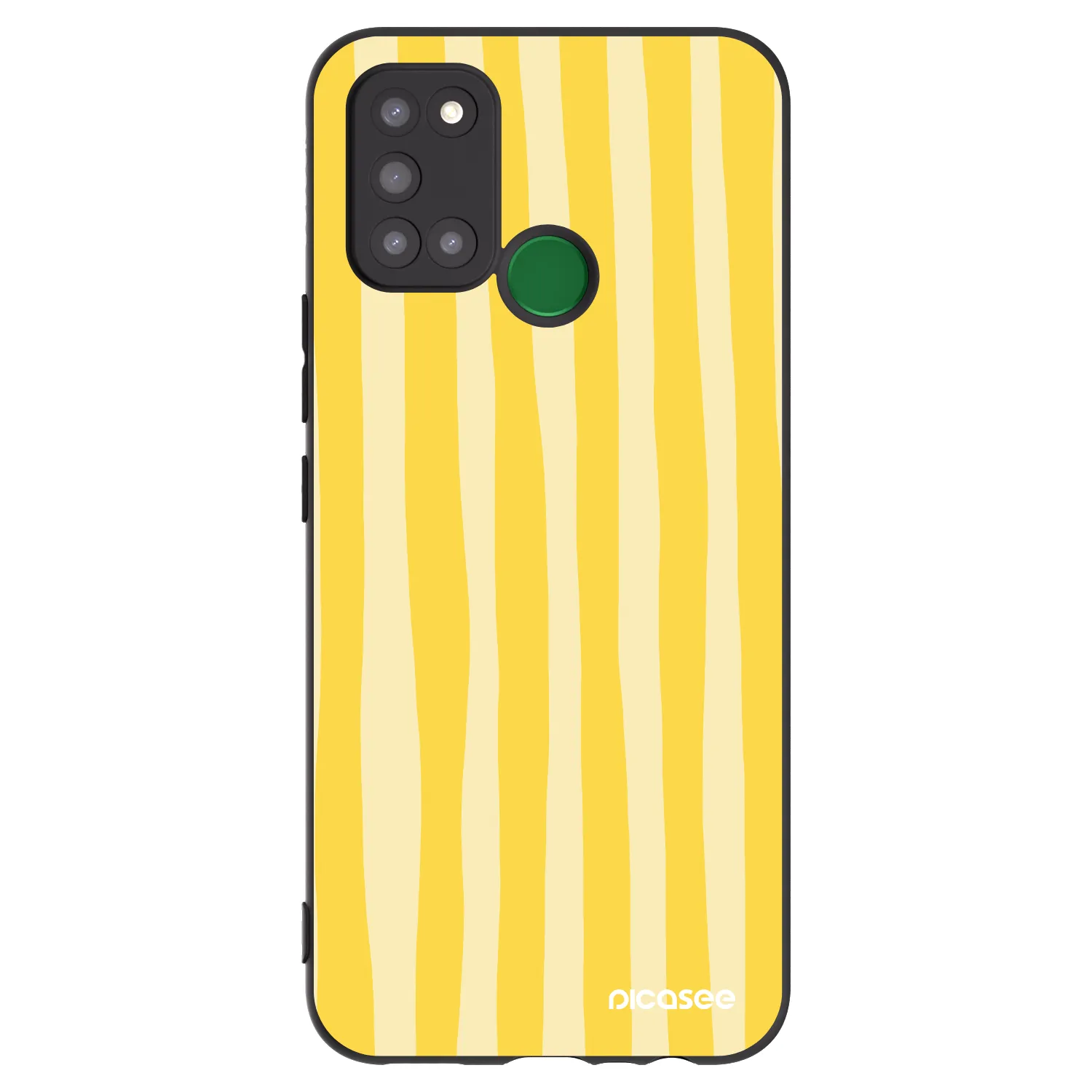 Picasee Realme 7i Hülle - Schwarzes Silikon - Lines lemon